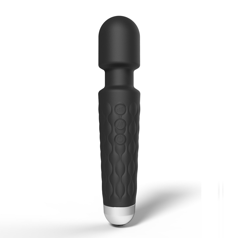 lovedildos.com - Love Dildos - Loving Joy 20 Function Wand Vibrator Black