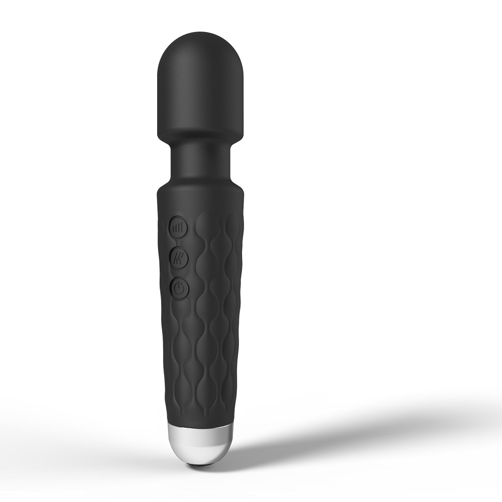 lovedildos.com - Love Dildos - Loving Joy 20 Function Wand Vibrator Black