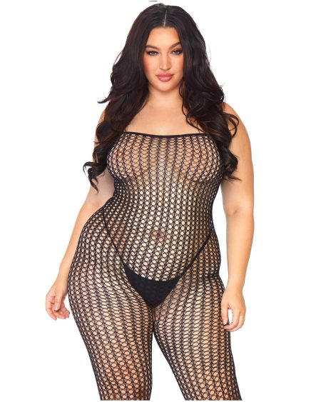 lovedildos.com - Love Dildos - Leg Avenue Seamless Crochet Bodystocking Plus Size
