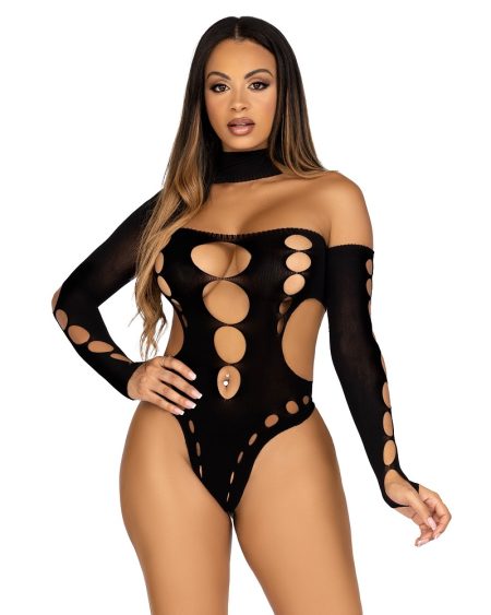lovedildos.com - Love Dildos - Leg Sparkle Cut Out Bodysuit Wthong Back