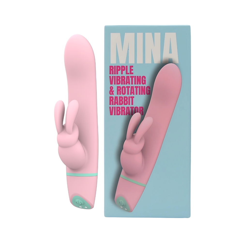 lovedildos.com - Love Dildos - Mina Ripple Vibrating Rotating Rabbit Pkg Side By Side
