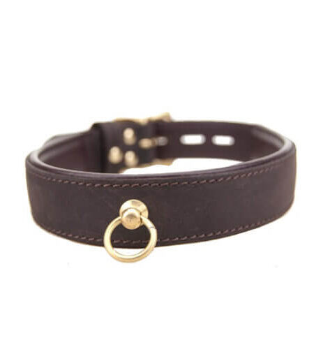 lovedildos.com - Love Dildos - BOUND Nubuck Leather Choker with ‘O’ Ring