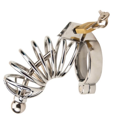 lovedildos.com - Love Dildos - Impound Corkscrew Male Chastity Device with Penis Plug
