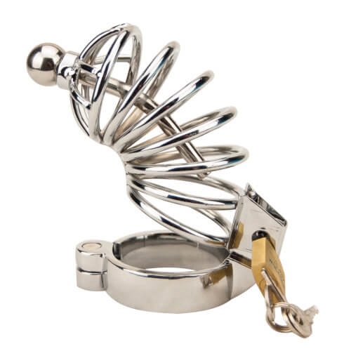 lovedildos.com - Love Dildos - Impound Corkscrew Male Chastity Device with Penis Plug