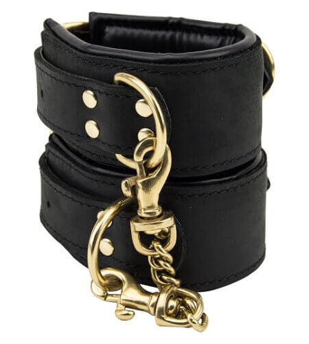 lovedildos.com - Love Dildos - Bound Noir Nubuck Leather Slim Wrist Cuffs