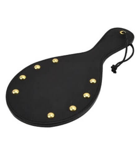 lovedildos.com - Love Dildos - Bound Noir Nubuck Leather Paddle with Brass Stud Detail