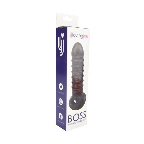 lovedildos.com - Love Dildos - Loving Joy Boss Textured Penis Sleeve with Ball Loop