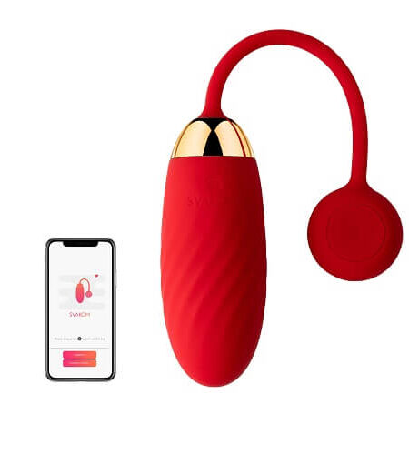 lovedildos.com - Love Dildos - Svakom Ella APP Controlled Silicone Vibrating Egg Red