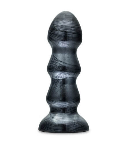 lovedildos.com - Love Dildos - Jet Black Jack Large Ribbed Butt Plug 7 inches