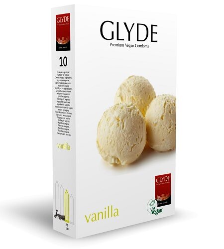 lovedildos.com - Love Dildos - Glyde Ultra Vanilla Flavour Vegan Condoms 10 Pack