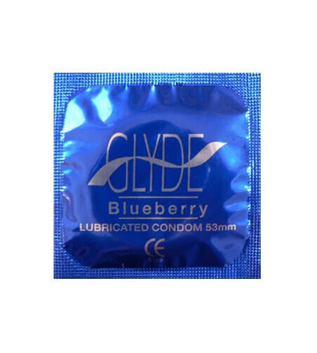 lovedildos.com - Love Dildos - Glyde Ultra Blueberry Flavour Vegan Condoms 100 Bulk Pack