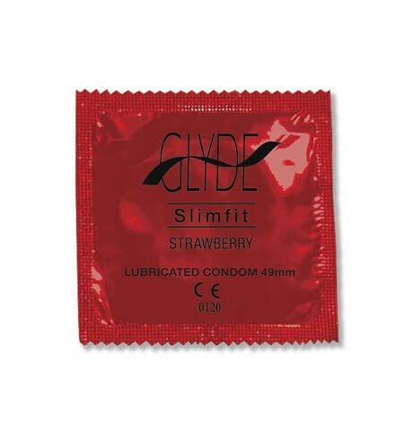 lovedildos.com - Love Dildos - Glyde Ultra Slimfit Strawberry Flavour Vegan Condoms 100 Bulk Pack