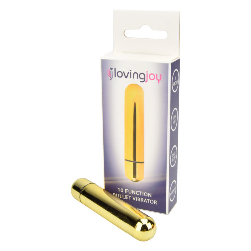 lovedildos.com - Love Dildos - Loving Joy 10 Function Gold Bullet Vibrator