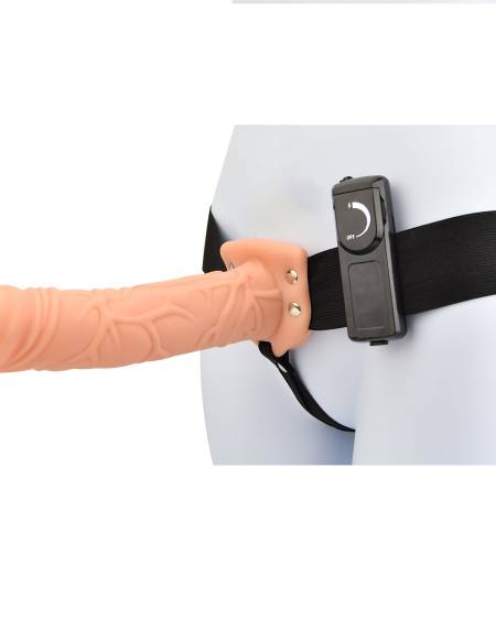 lovedildos.com - Love Dildos - Loving Joy 8 Inch Vibrating Hollow Strap On Vanilla