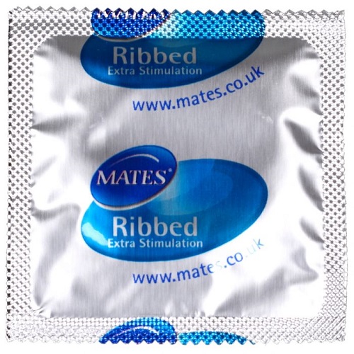 lovedildos.com - Love Dildos - Mates Ribbed Condom Bx144 Clinic Pack