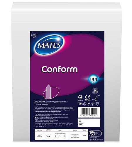 lovedildos.com - Love Dildos - Mates Conform Condom Bx144 Clinic Pack