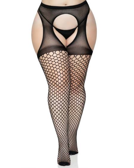 lovedildos.com - Love Dildos - Leg Avenue Lace Oval Net Suspender Tights Ps