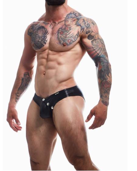 lovedildos.com - Love Dildos - C4m Snap Ergonomic Brief Black Leatherette