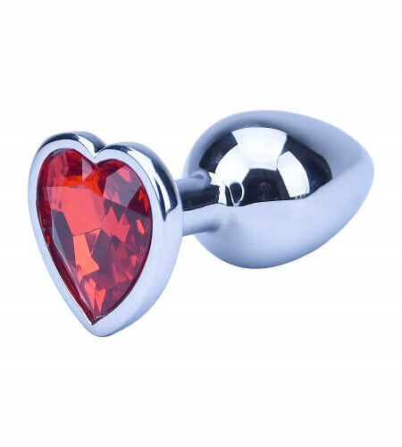 lovedildos.com - Love Dildos - Precious Metals Heart Shaped Butt Plug-Silver
