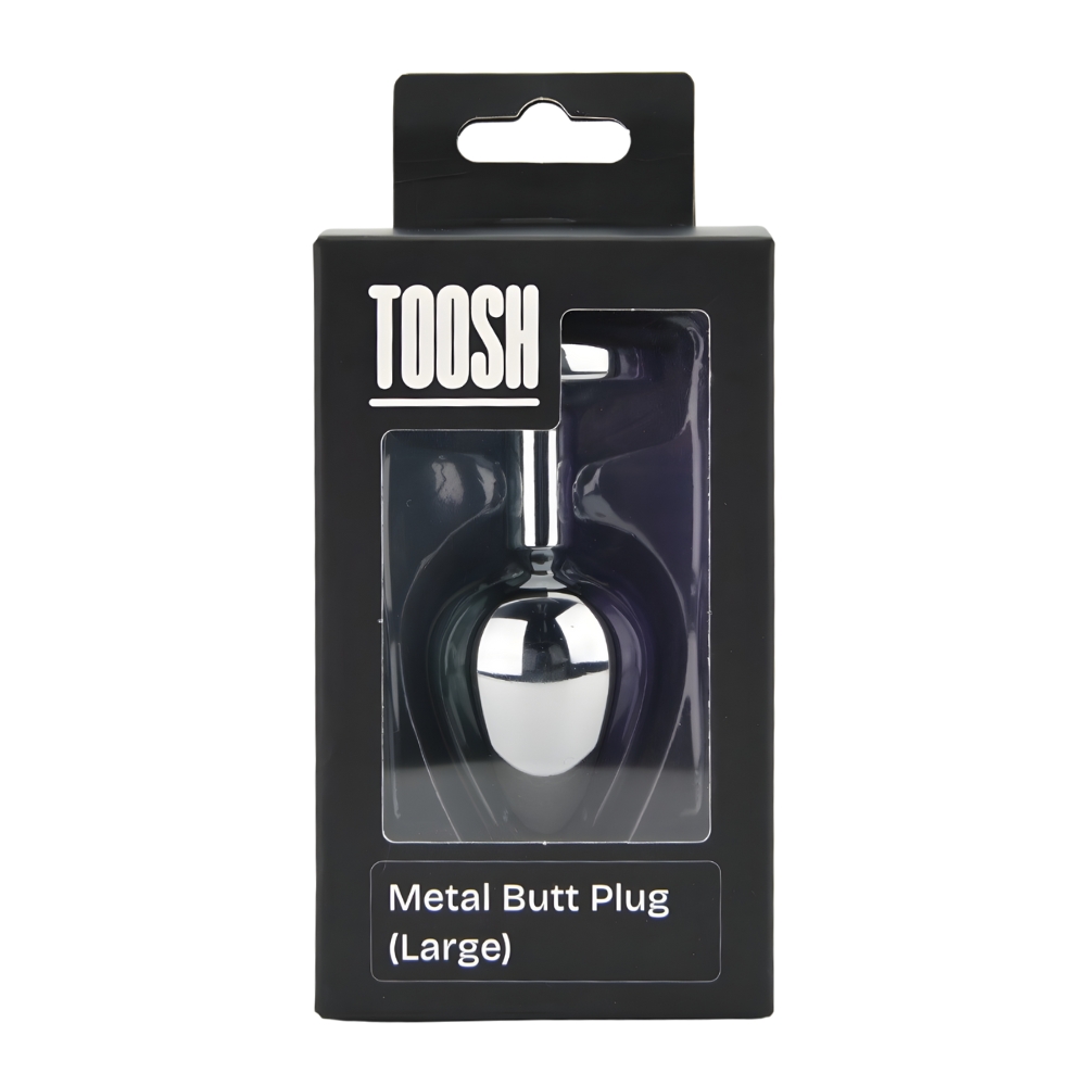Toosh Silver Metal Butt Plug Large Clear Stone - Image 8