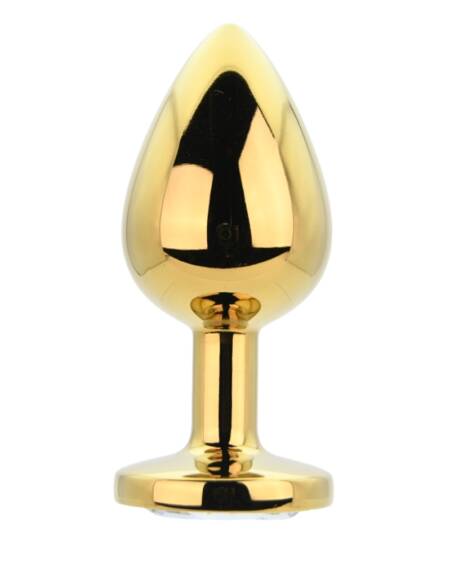 Toosh Gold Metal Butt Plug Large Clear Stone
