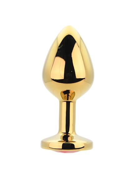 Toosh Gold Metal Butt Plug Medium Red Stone