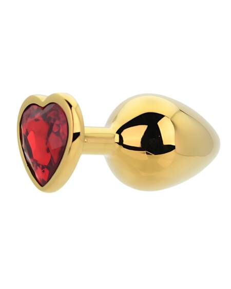 Toosh Heart Shaped Gold with Red Stone Medium